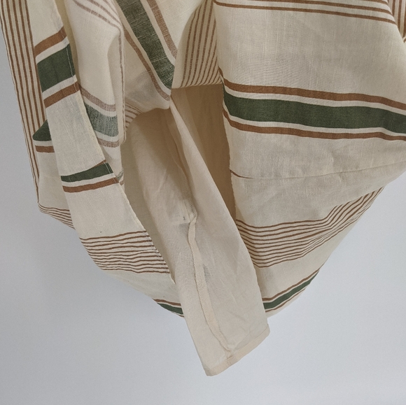 Zara Ecru Striped Rustic Midi Tie Back Sun Dress - Picture 6 of 11